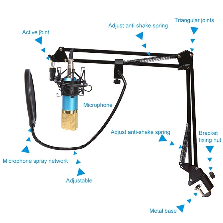 BM-800 Network K-Song Dedicated High-end Metal Shock Mount Microphone Set, BM800 Kit Black, BM800 Kit Pink, BM800 Kit Blue