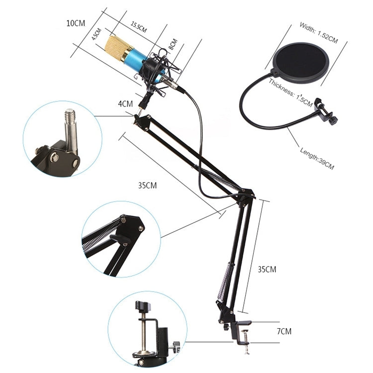 BM-800 Network K-Song Dedicated High-end Metal Shock Mount Microphone Set, BM800 Kit Black, BM800 Kit Pink, BM800 Kit Blue
