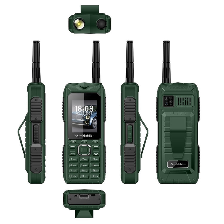 Waterproof Shockproof Dustproof, 2400mAh Battery, 2.2. inch, 21 Keys, LED Flashlight, FM, Quad SIM, with Antenna