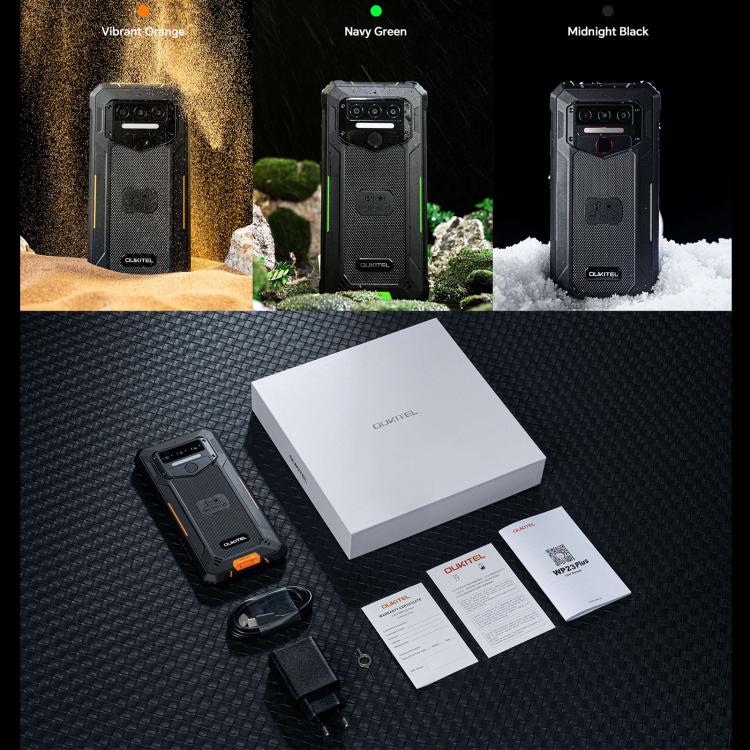 Oukitel WP23 Plus Rugged Phone, 8GB+256GB, 6.52 inch Android 14.0Unisoc T606 Octa-core, NFC, OTG, Network: 4G, WP23 Plus 8GB+256GB
