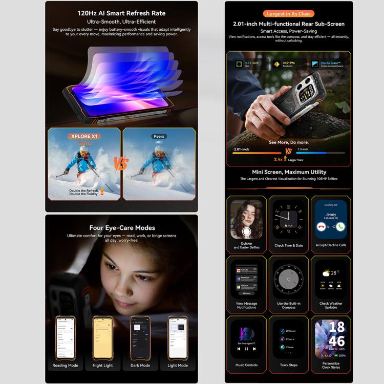 Blackview XPLORE X1, 12GB+256GB, 6.78 inch Android 15 Dimensity 7050 MT8791V/HZA Octa Core, Network: 5G, OTG, NFC, XPLORE X1 12GB+256GB
