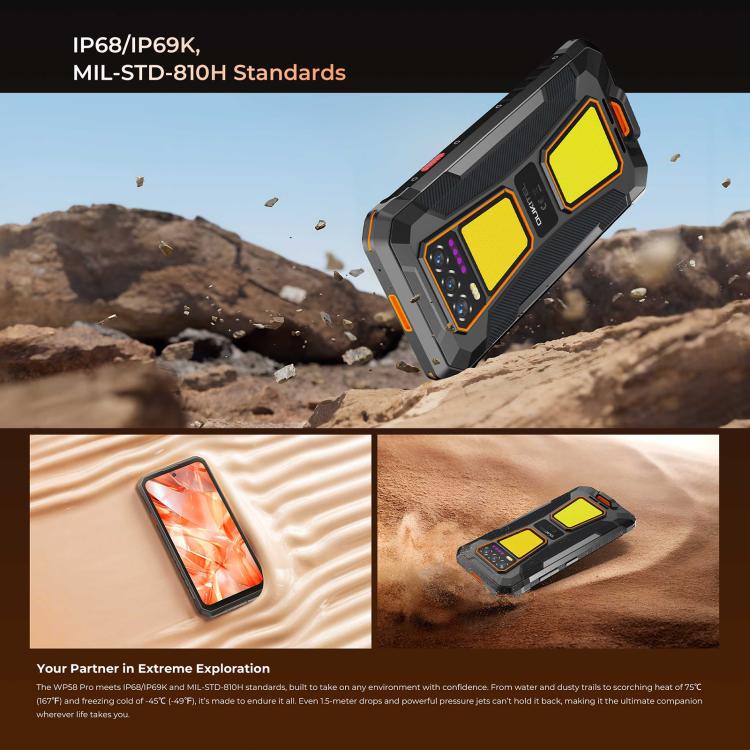 Oukitel WP58 Pro Rugged Phone, 8GB+256GB, Side Fingerprint Identification, 6.7 inch Android 15 UMS9621S Octa Core, NFC, OTG, Network: 5G, 8GB+256GB