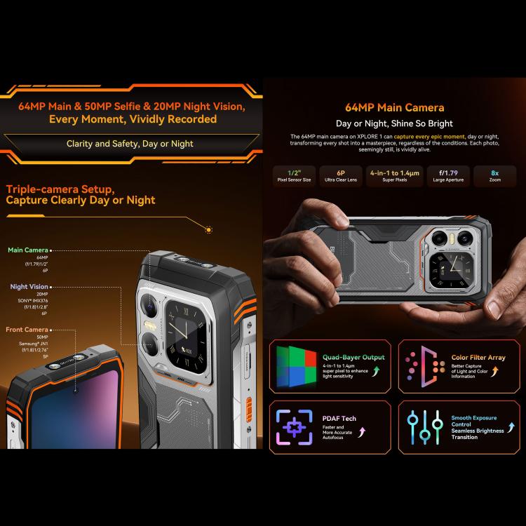 Blackview XPLORE 1, 12GB+256GB, 6.78 inch Android 15 Dimensity 7050 MT8791V/HZA Octa Core, Network: 5G, OTG, NFC, XPLORE 1 12GB+256GB
