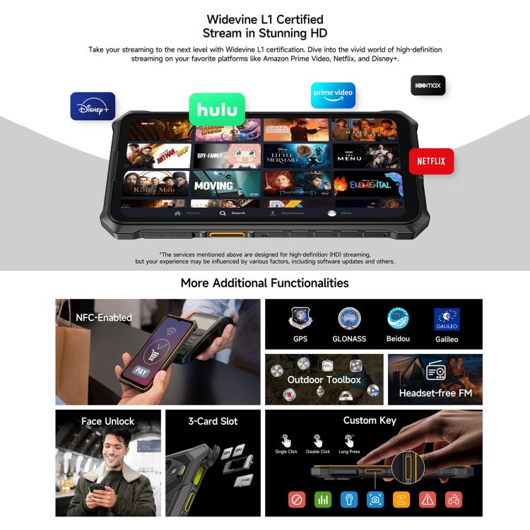 Ulefone RugKing 3 Pro, 8GB+128GB, IP68/IP69K Rugged Phone, 6.56 inch Android 15 Unisoc T7250 Octa Core, Network: 4G, NFC, OTG, RugKing 3 Pro, 8GB+128GB