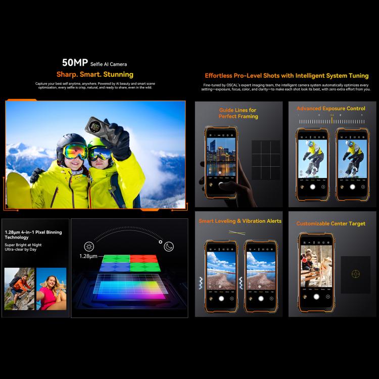 Blackview Oscal TANK 1, 12GB+256GB, 6.78 inch Android 15 DokeOS 4.2 Mediatek Dimensity 7050 Octa Core, Network: 5G, OTG, NFC, 12GB+256GB
