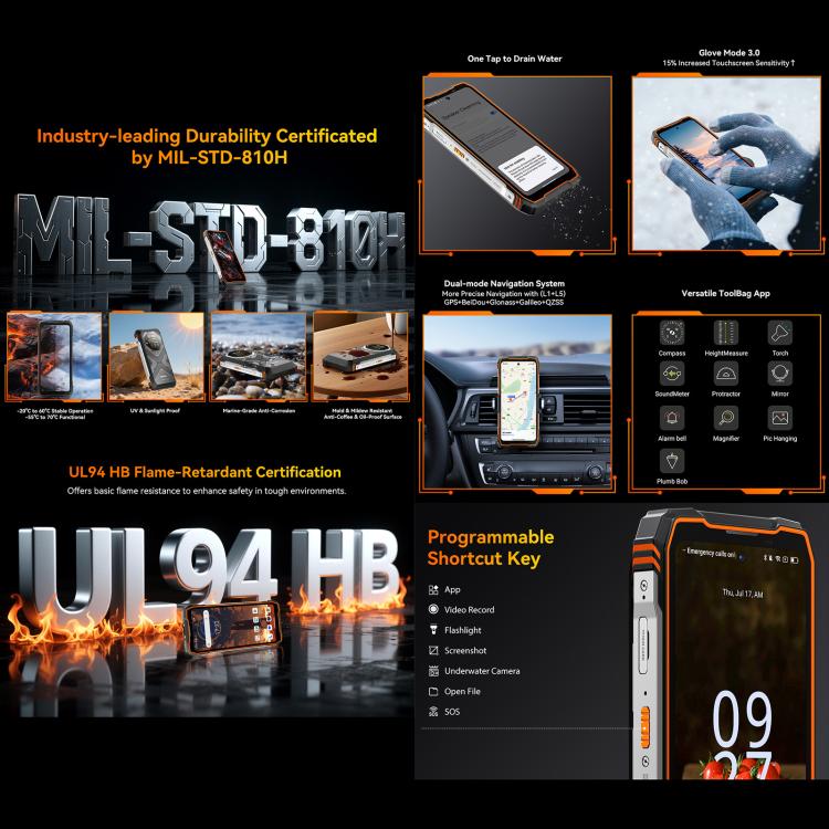 Blackview Oscal TANK 1, 12GB+256GB, 6.78 inch Android 15 DokeOS 4.2 Mediatek Dimensity 7050 Octa Core, Network: 5G, OTG, NFC, 12GB+256GB