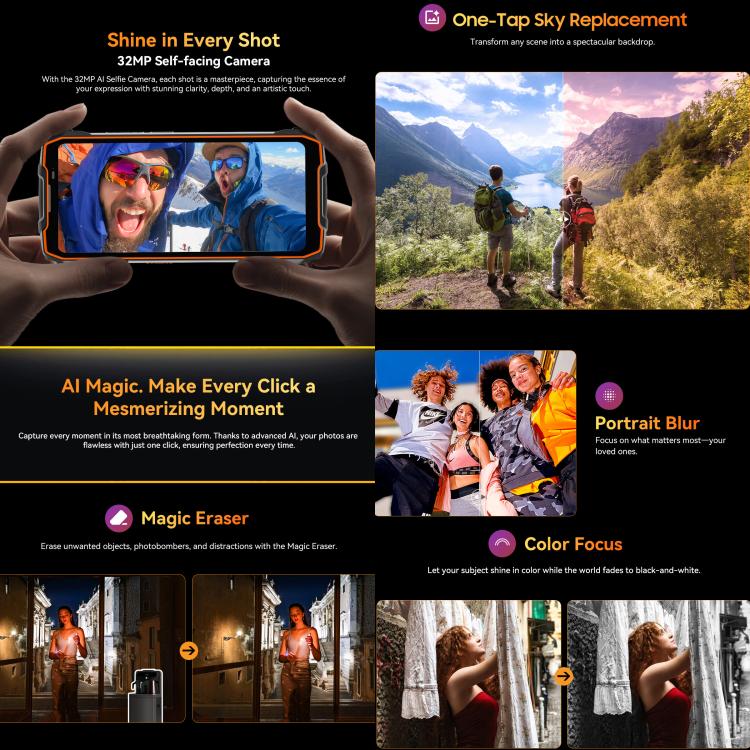 Blackview BL7000 Rugged Phone, 8GB+512GB, 6.78 inch Android 15 MediaTek Dimensity 6300 Octa Core, Network: 5G, NFC, OTG, 8GB+512GB