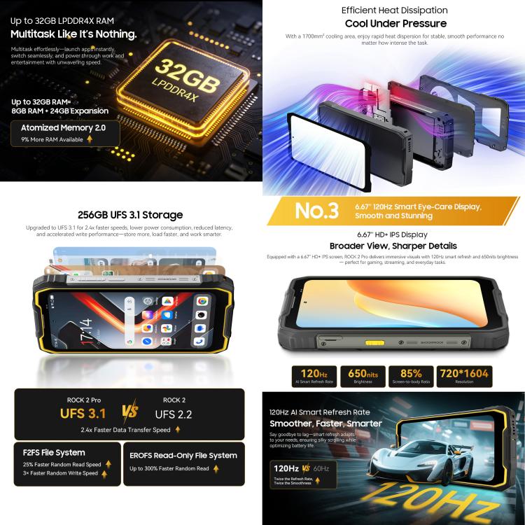 Blackview ROCK 2 Pro Rugged Phone, 8GB+256GB, 6.67 inch Android 16 Unisoc UMS9620 T8100 Octa Core, Network: 5G, OTG, NFC