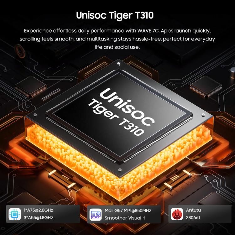 Blackview WAVE 7C, 4GB+64GB, 6.56 inch Android 16 Unisoc UMS312 Tiger T310 Quad Core, Network: 4G, OTG, 4GB+64GB