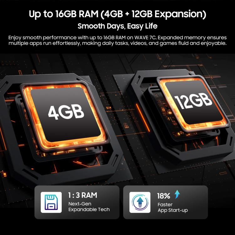 Blackview WAVE 7C, 4GB+128GB, 6.56 inch Android 16 Unisoc UMS312 Tiger T310 Quad Core, Network: 4G, OTG, 4GB+128GB