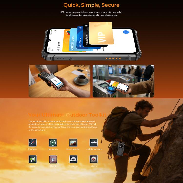 Oukitel G6 Rugged Phone, 8GB+256GB, Fingerprint Identification, 10600mAh Battery, 6.52 inch Android 16.0 Unisoc T615 Octa Core, NFC, OTG, Network: 4G, 6GB+256GB