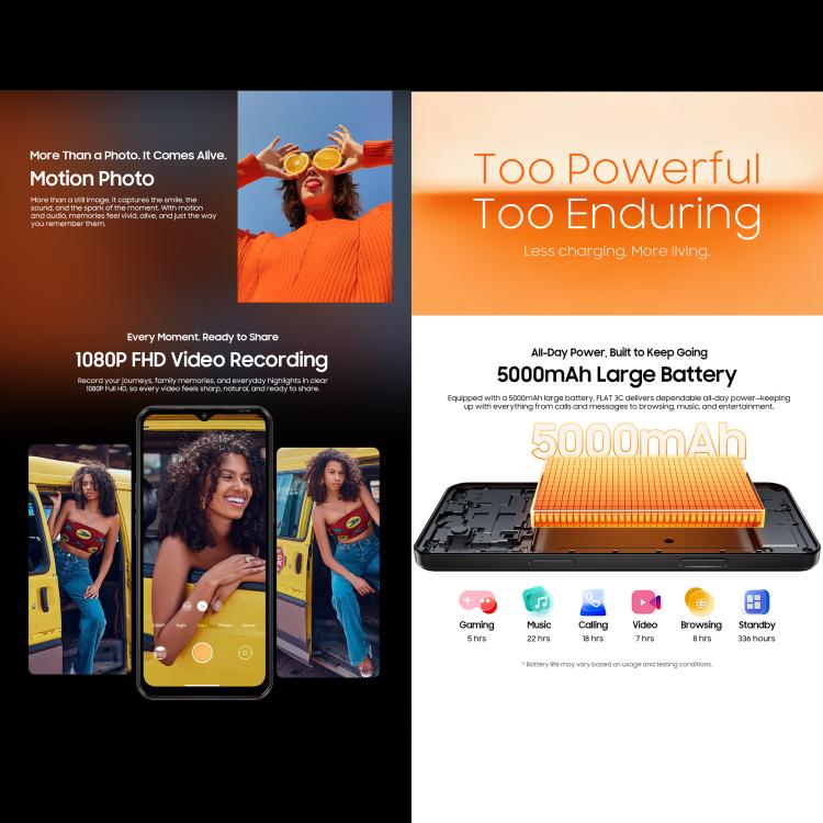 Blackview Oscal FLAT 3C, 4GB+64GB, 6.56 inch Android 16 Unisoc UMS312 T310 Quad Core, OTG, Network: 4G, 4GB+64GB
