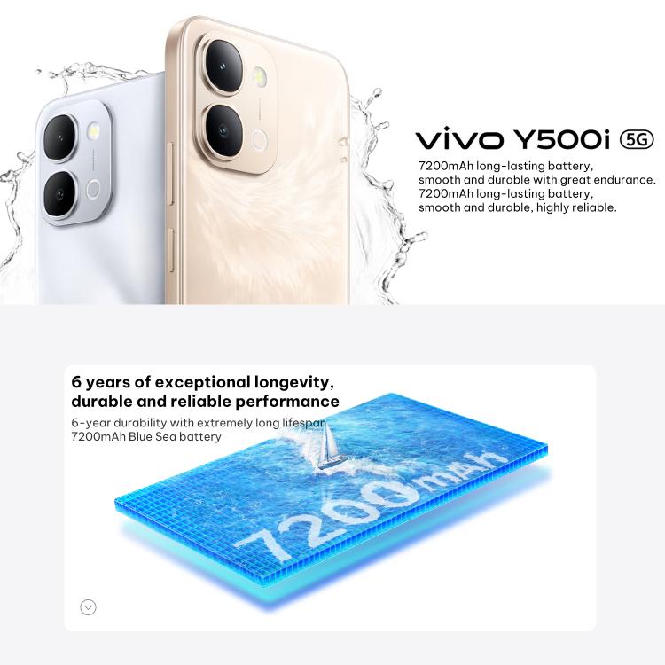 vivo Y500i, 12GB+256GB, Side Fingerprint, 6.75 inch Android 16 OriginOS 6 Snapdragon 4 Gen Octa Core, OTG, NFC, Network: 5G, 12GB+256GB