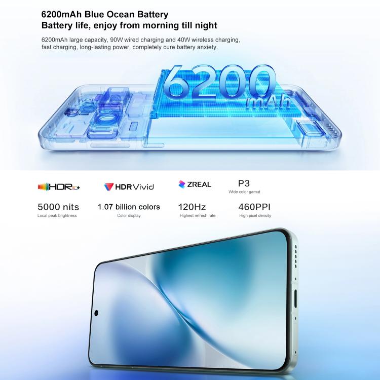 vivo X200s, 12GB+512GB, Face ID / 3D Ultrasonic Fingerprint, 6.67 inch OriginOS 5 / Android 15 Dimensity 9400+ Octa Core, OTG, NFC, Network: 5G, Support Google Play, 12GB+512GB