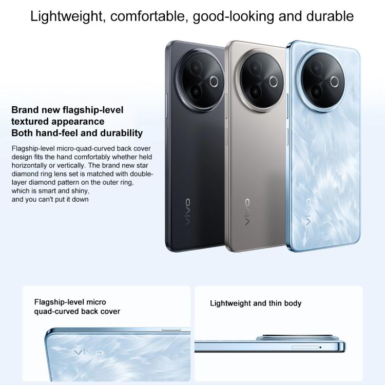 vivo Y300i, 12GB+256GB, Face ID / Side Fingerprint, 6.68 inch Android 15 OriginOS 5 Snapdragon 4 Gen 2 Octa Core, OTG, NFC, Network: 5G, 12GB+256GB