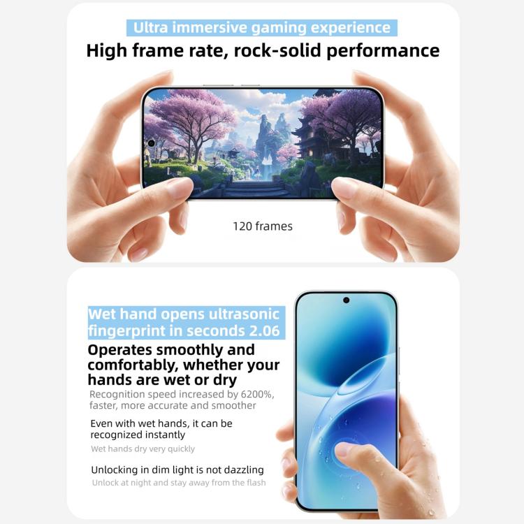 vivo S50, 16GB+256GB, 3D Fingerprint,  6.59 inch Android 16 OriginOS 6 Snapdragon 8s Gen 3 Octa Core, OTG, NFC, Network: 5G, Support Google Play, 16GB+256GB
