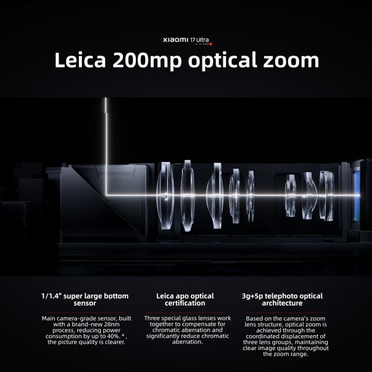 Xiaomi 17 Ultra, 16GB+512GB, 3D Ultrasonic Fingerprint, 6.9 inch Xiaomi HyperOS 3 Snapdragon 8 Elite Gen 5 Octa Core, NFC, Network: 5G, 16GB+512GB