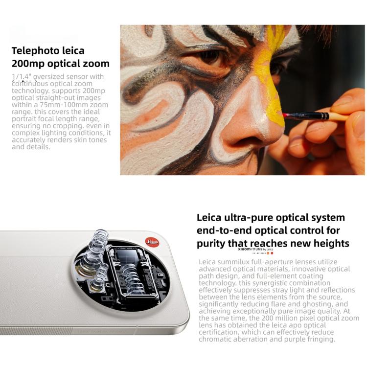 Xiaomi 17 Ultra By Leica, 16GB+1TB, 3D Ultrasonic Fingerprint, 6.9 inch Xiaomi HyperOS 3 Snapdragon 8 Elite Gen 5 Octa Core, NFC, Network: 5G, By Leica, 16GB+1TB