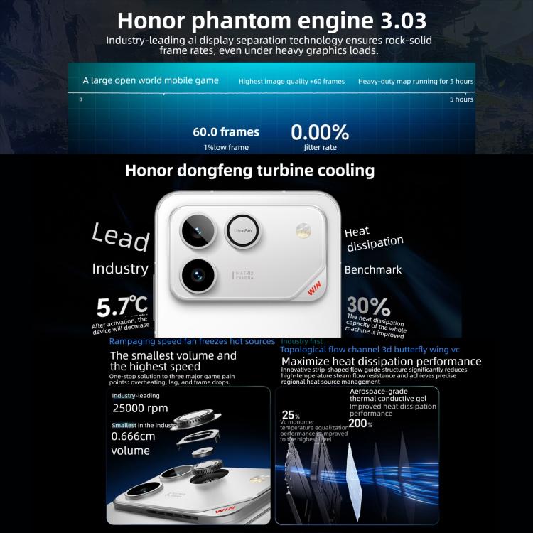 Honor WIN RT, 16GB+512GB, 3D Ultrasonic Fingerprint, 10000mAh Battery, 6.83 inch MagicOS 10.0 / Android 16 Snapdragon 8 Elite Octa Core, Network: 5G, NFC, OTG, 16GB+512GB