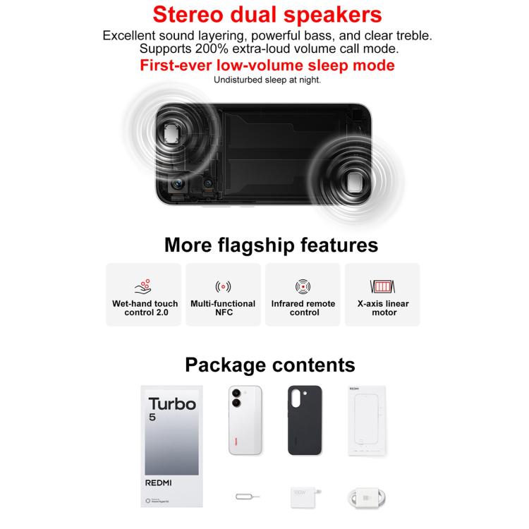 Xiaomi REDMI Turbo 5, 16GB+256GB, 6.59 inch Xiaomi HyperOS 3 Dimensity 8500-Ultra Octa Core, NFC, Network: 5G, 16GB+256GB
