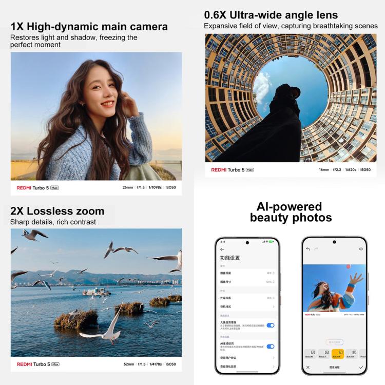 Xiaomi REDMI Turbo 5 Max, 16GB+512GB, 6.83 inch Xiaomi HyperOS 3 Dimensity 9500s Octa Core, NFC, Network: 5G, 16GB+512GB