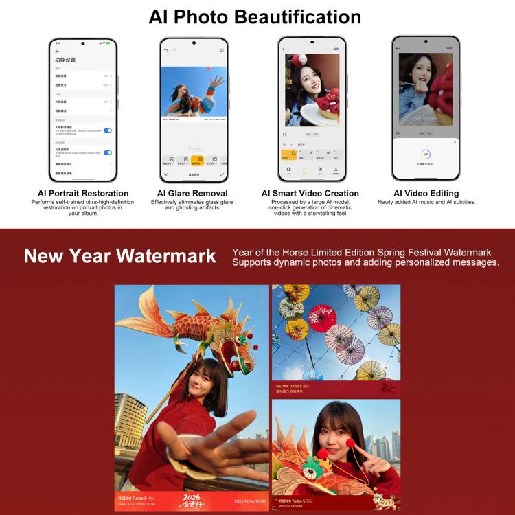 Xiaomi REDMI Turbo 5 Max, 16GB+512GB, 6.83 inch Xiaomi HyperOS 3 Dimensity 9500s Octa Core, NFC, Network: 5G, 16GB+512GB