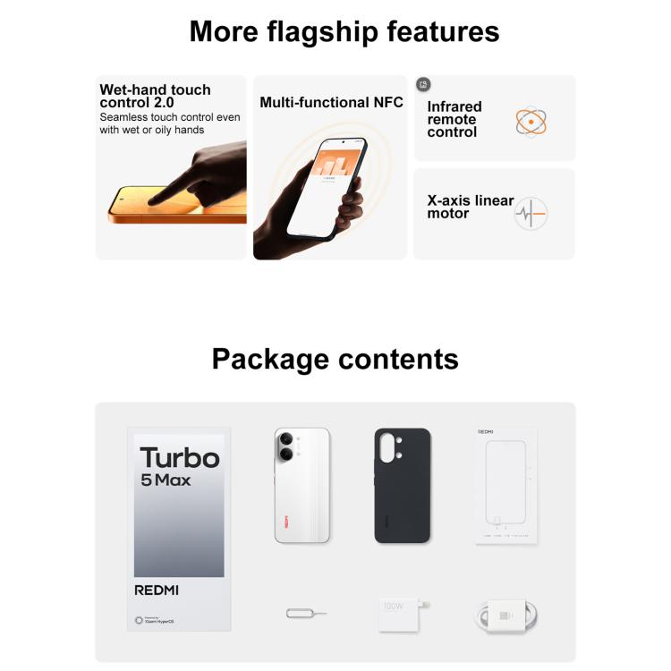 Xiaomi REDMI Turbo 5 Max, 16GB+512GB, 6.83 inch Xiaomi HyperOS 3 Dimensity 9500s Octa Core, NFC, Network: 5G, 16GB+512GB