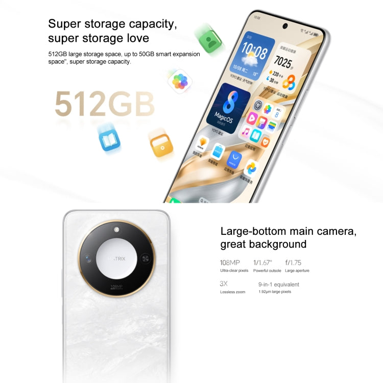 Honor X60, 8GB+128GB, Side Fingerprint, 6.8 inch MagicOS 8.0 Dimensity 7025-Ultra Octa Core, Network: 5G, OTG, Not Support Google Play, 8GB+256GB