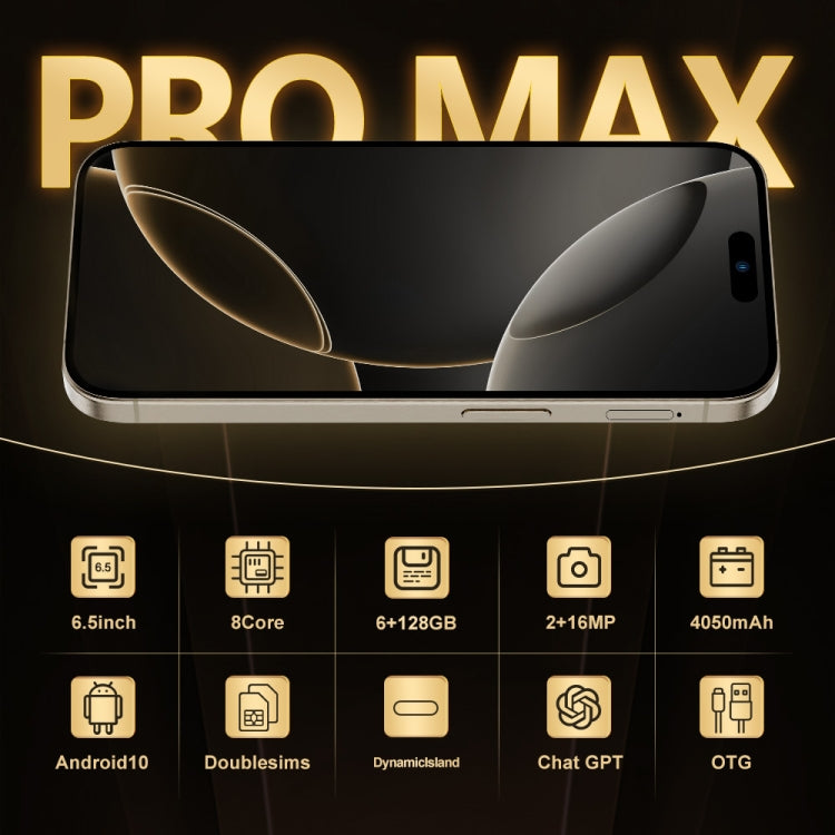 i16 Pro Max / Q5A, 6GB+128GB, 6.5 inch Screen, Face Identification, Android 10 MTK6762 Octa Core, OTG, NFC, Network: 4G, Dual SIM, UK Plug, i16 Pro Max / Q5A, UK Plug