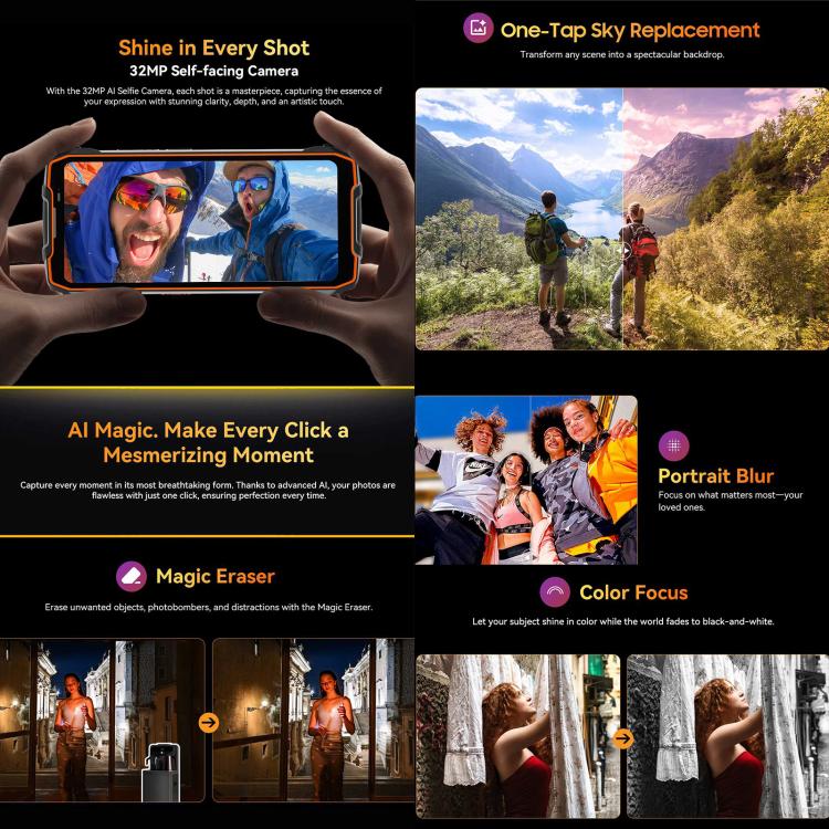 Blackview BL7000 Rugged Phone, 8GB+256GB, 6.78 inch Android 15 MediaTek Dimensity 6300 Octa Core, Network: 5G, NFC, OTG, 8GB+256GB