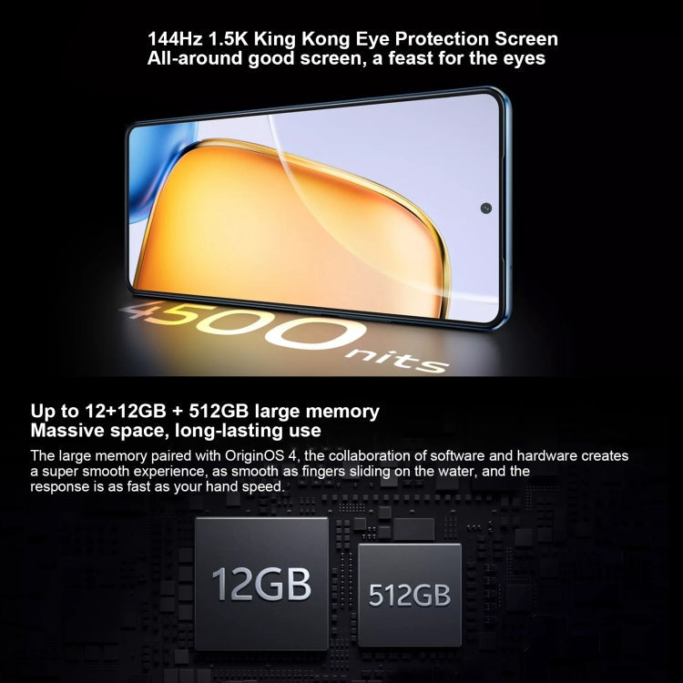 vivo Y200 GT, Dual Back Cameras, 12GB+256GB, Face ID Screen Fingerprint Identification, 6.78 inch Android 14.0 OriginOS 4 Snapdragon 7 Gen 3 Octa Core 2.63GHz, OTG, NFC, Network: 5G, Support Google Play, vivo Y200 GT, 12GB+256GB