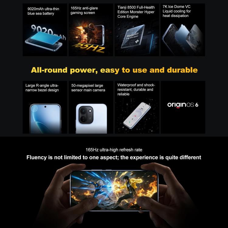vivo iQOO Z11, 8GB+256GB, Screen Fingerprint, 6.83 inch Android 16 OriginOS 6 Dimensity 8500 Octa Core, OTG, NFC, Network: 5G, Support Google Play, 8GB+256GB