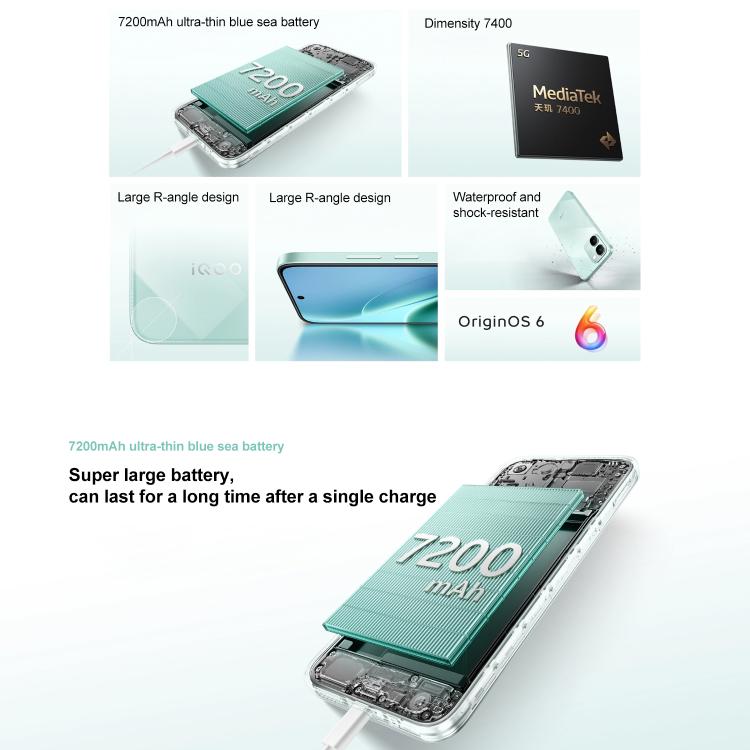 vivo iQOO Z11x, 12GB+256GB, Side Fingerprint,  6.76 inch Android 16 OriginOS 6 Dimensity 7400 Octa Core, OTG, NFC, Network: 5G, Support Google Play, 12GB+256GB