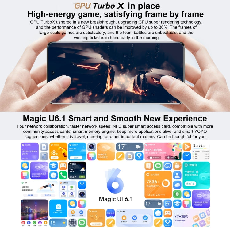 Triple Back Cameras, Screen Fingerprint Identification, 6.78 inch Magic UI 6.1 Dimensity 9000 Octa Core up to 3.05GHz, Network: 5G, OTG, NFC, Not Support Google Play, Honor 70 Pro+ 5G 12GB+256GB