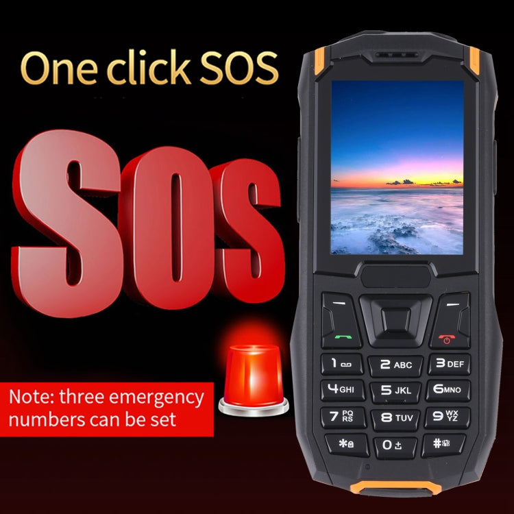 IP68 Waterproof Dustproof Shockproof, 2.4 inch, MTK6261D, 2500mAh Battery, SOS, FM, Dual SIM