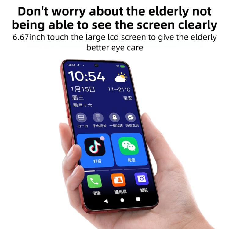 QIN L1 Global Elderly Smartphone, 6GB+128GB, 6.67 inch, Android MediaTek Helio G81 Octa Core, Network: 4G, Support Google Play