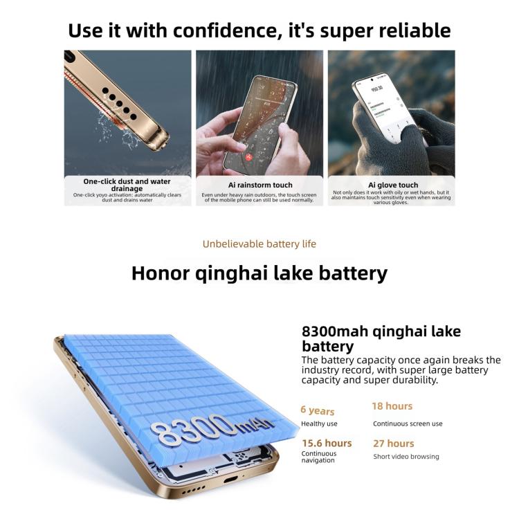 Honor X70 Updated Version, 8GB+256GB, Screen Fingerprint, 6.79 inch MagicOS 10.0 / Android 16 Snapdragon 6 Gen 4 Octa Core, Network: 5G, OTG, NFC, Support Google Play, 8GB+256GB