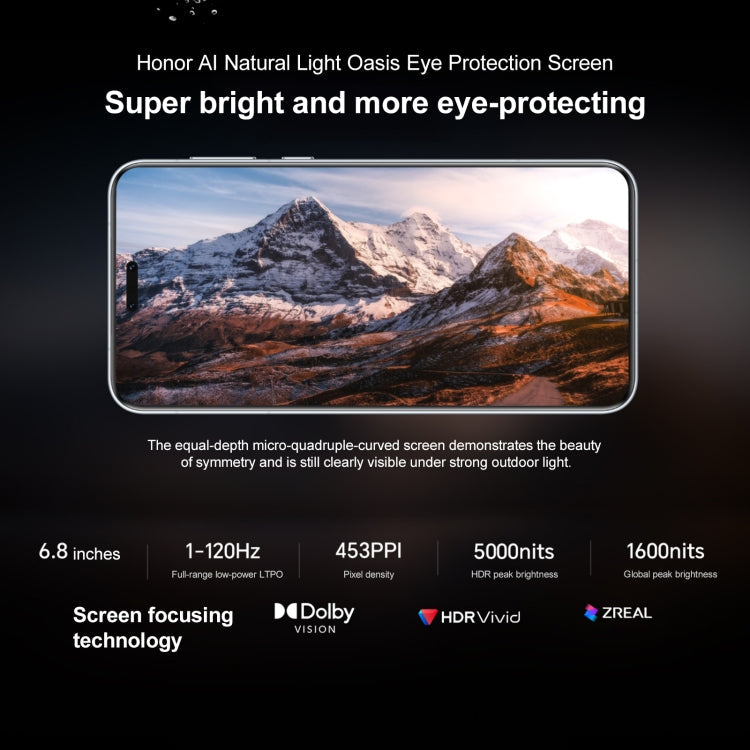 Honor Magic7 Pro, 16GB+512GB, Screen Fingerprint, 6.8 inch MagicOS 9.0 / Android 15 Snapdragon 8 Elite 3nm Octa Core, Network: 5G, NFC, OTG, Not Support Google Play, 16GB+512GB