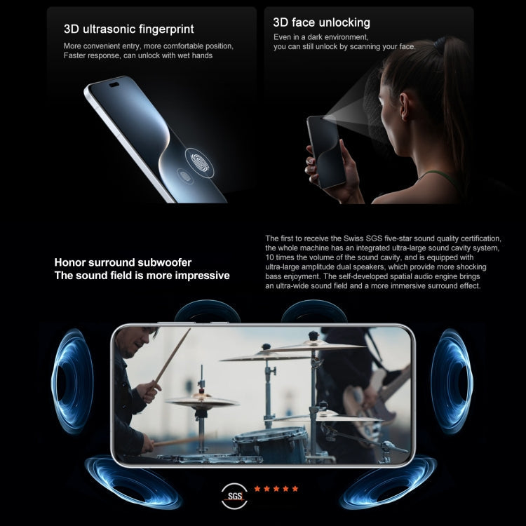 Honor Magic7 Pro, 16GB+512GB, Screen Fingerprint, 6.8 inch MagicOS 9.0 / Android 15 Snapdragon 8 Elite 3nm Octa Core, Network: 5G, NFC, OTG, Not Support Google Play, 16GB+512GB