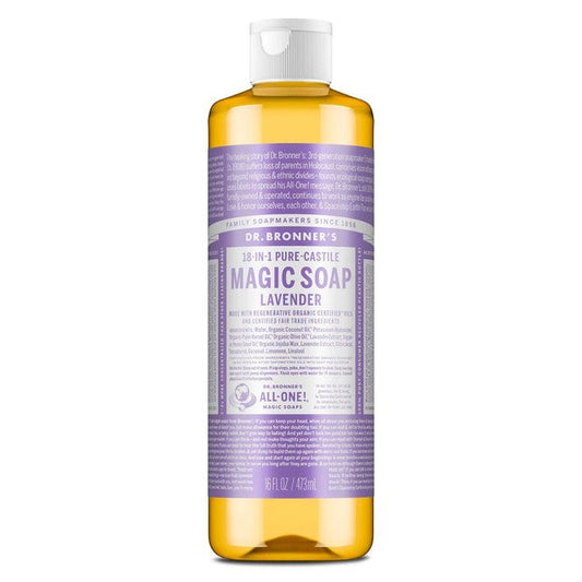 Dr. Bronner's 18-In-1 Lavender Pure-Castile Liquid Soap 475ml
