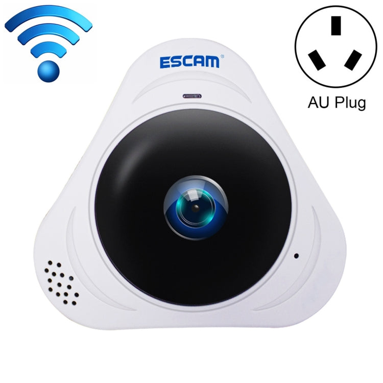 ESCAM Q8 960P 360 Degrees Fisheye Lens 1.3MP WiFi IP Camera, Support Motion Detection / Night Vision, IR Distance: 5-10m, AU Plug, Q8 UK Plug, Q8 US Plug, Q8  AU Plug, Q8 EU Plug