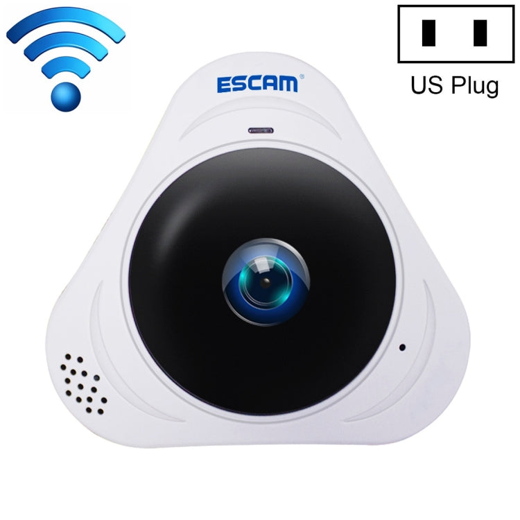 ESCAM Q8 960P 360 Degrees Fisheye Lens 1.3MP WiFi IP Camera, Support Motion Detection / Night Vision, IR Distance: 5-10m, AU Plug, Q8 UK Plug, Q8 US Plug, Q8  AU Plug, Q8 EU Plug