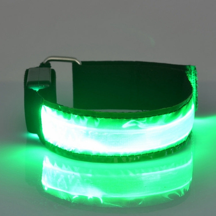 LED Flash Safety Reflective Nylon Light Rechargeable Sports Wrist Belt, Rechargeable Green, Rechargeable Blue, Rechargeable Red, Rechargeable Yellow