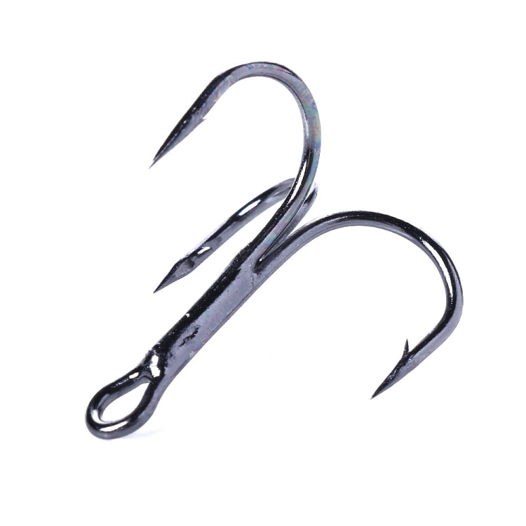 HENGJIA 20 PCS Classic Black High Carbon Steel Fishing Three-jaw Treble Hooks, 8# FH022