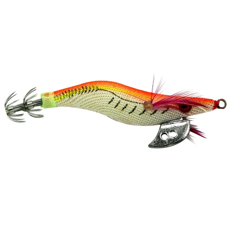 HENGJIA 8cm Plastic Hard Baits Squid Fishing Lures Decoy Wood Shrimp Baits, 1# (Magenta+Dark Red), 2# (Orange + Yellow), 3# (Yellow), 5# (Magenta), 6# (Orange)