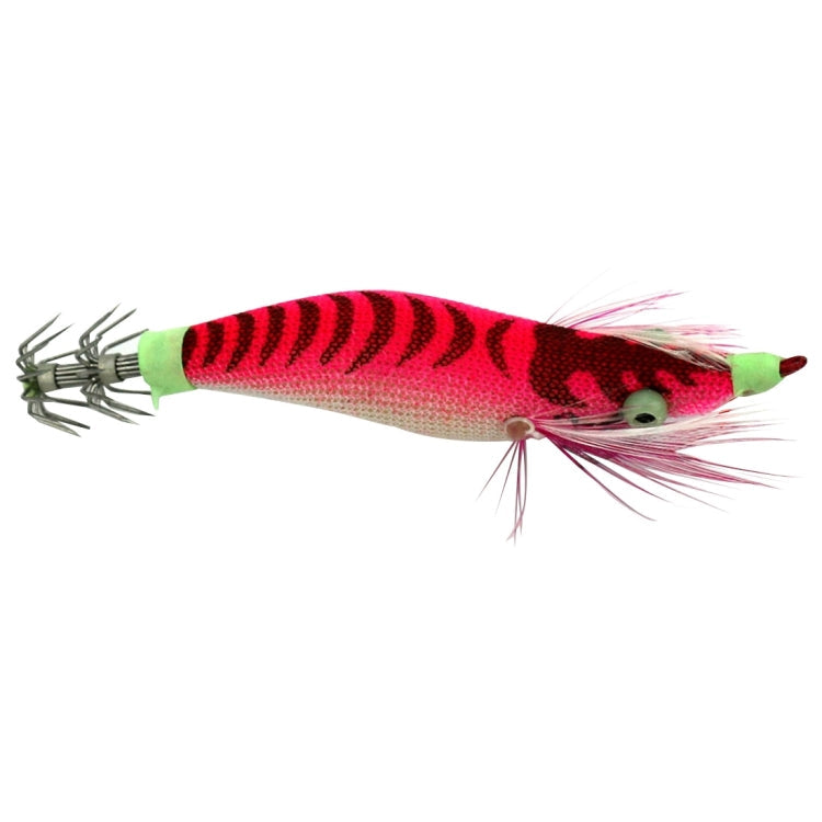 HENGJIA 8cm Plastic Hard Baits Squid Fishing Lures Decoy Wood Shrimp Baits, 1# (Magenta+Dark Red), 2# (Orange + Yellow), 3# (Yellow), 5# (Magenta), 6# (Orange)
