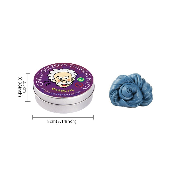 DIY Plasticine Slime Magnetic Rubber Mud Stress Reducer Anti-Anxiety Bouncing Putty Magic Clay Education Toy for Kids and Adults, Big Iron Box Size: 8x2.5cm