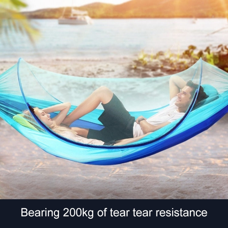 Portable Outdoor Camping Full-automatic Nylon Parachute Hammock with Mosquito Nets, Size : 250 x 120cm, 250x120cm Army Green