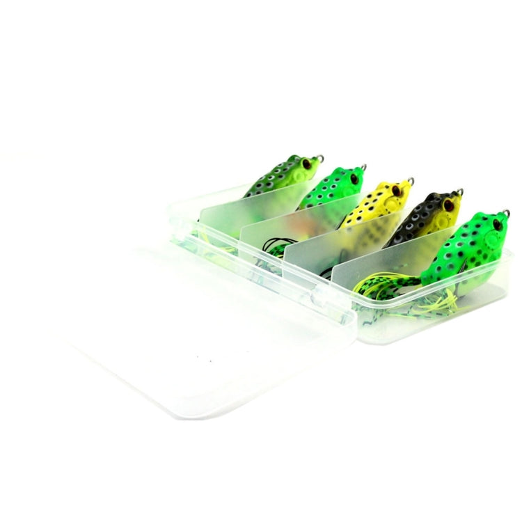 HENGJIA 5 PCS Soft Baits Water-hit Fishing Lures Ray Frog Baits with Plastic Box, Soft Baits Water-hit Fishing