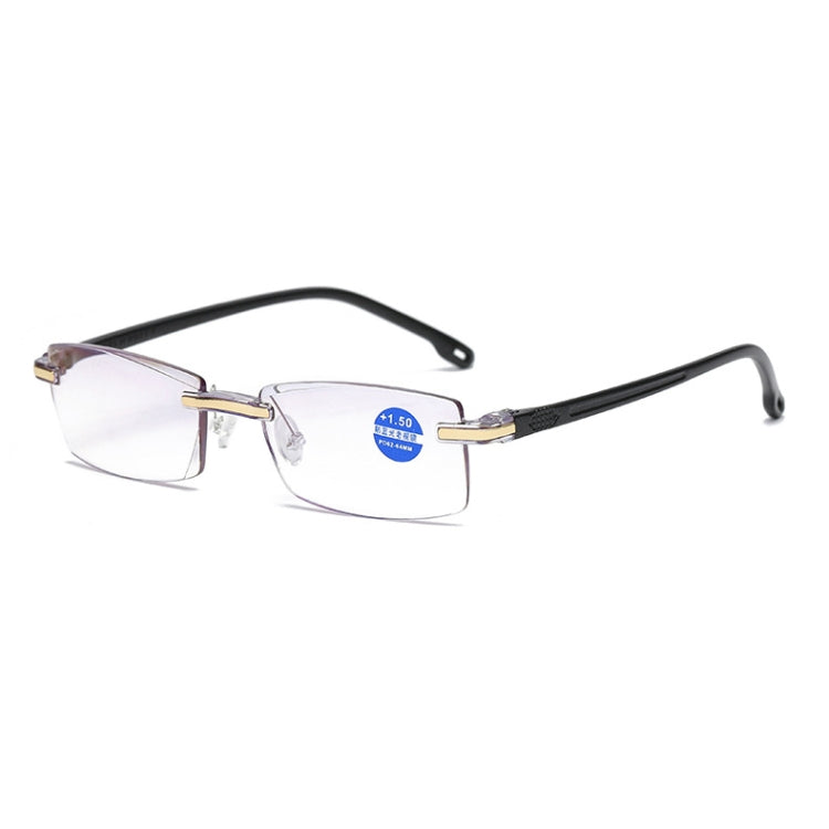 Rimless Anti Blue-ray Blue Film Lenses Presbyopic Glasses, +2.50D, +2.50D